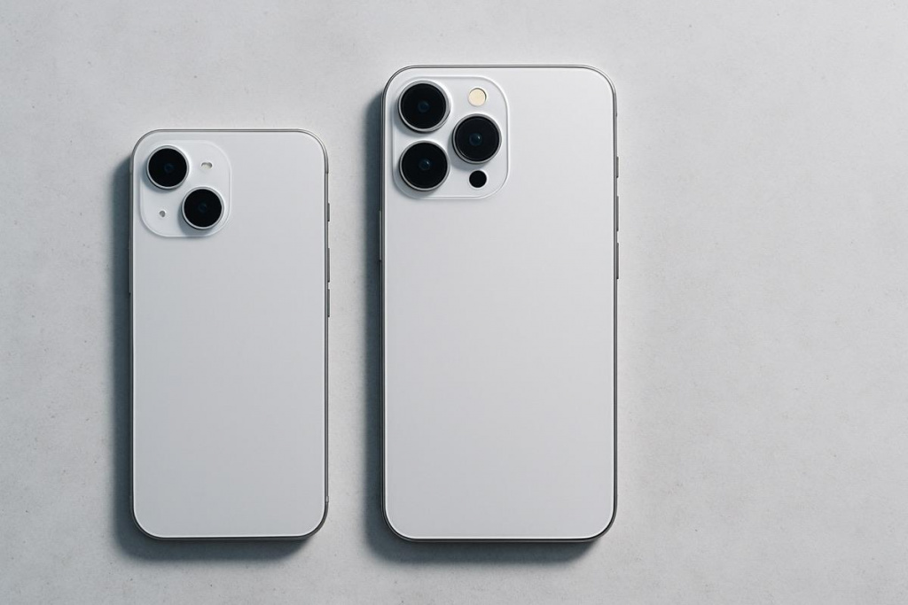 Сравнение iPhone 17 и iPhone 17 Pro — два смартфона рядом