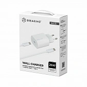СЗУ Breaking WC15, USB-C, PD 25W, 3A + кабель USB-C - USB-C Белый